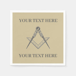 Vrijmetselaarsplein en kompas servet