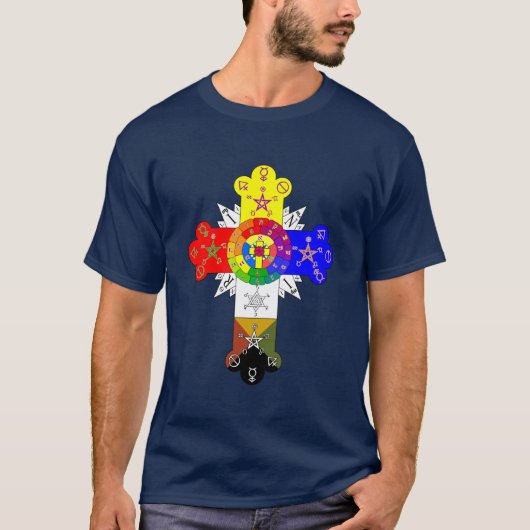 Vrijmetselaarsroos Kruis T-shirt (Voorkant)
