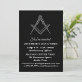 Vrijmetselarij Black Masonic Kaart (Staand voorkant)