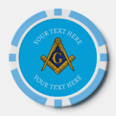 Vrijmetselarij Masonic Blue Square en Compass Poker Chips (Voorkant)