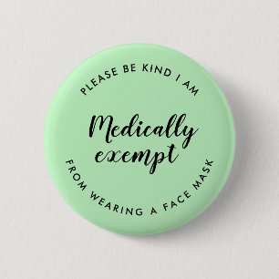 Vrijstelling gezichtsmaskers   Vrijstelling mint G Ronde Button 5,7 Cm