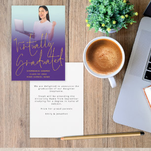 Vrijwel gediplomeerde foto 2022 Paars Afstuderen Aankondiging