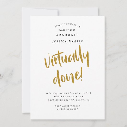 vrijwel voltooide afstuderen fotoparty-uitnodiging kaart (Voorkant)