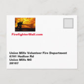 vrijwillige brandweer van Union Mills Briefkaart (Achterkant)