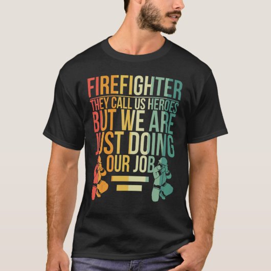 Vrijwillige Brandweerman Afdeling Brandweerhelden  T-shirt (Voorkant)