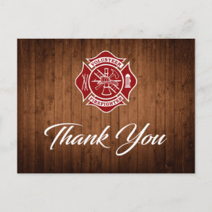Vrijwillige brandweerman bedankt Briefkaart