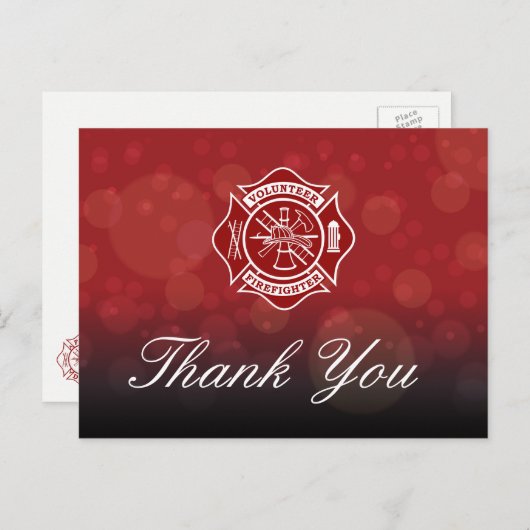 Vrijwillige brandweerman Dank u Briefkaart (Voorkant / Achterkant)