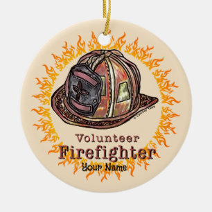 Vrijwillige brandweerman keramische ornament