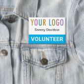 Vrijwillige Pin Back Badge Naam Button met Logo (Insitu)