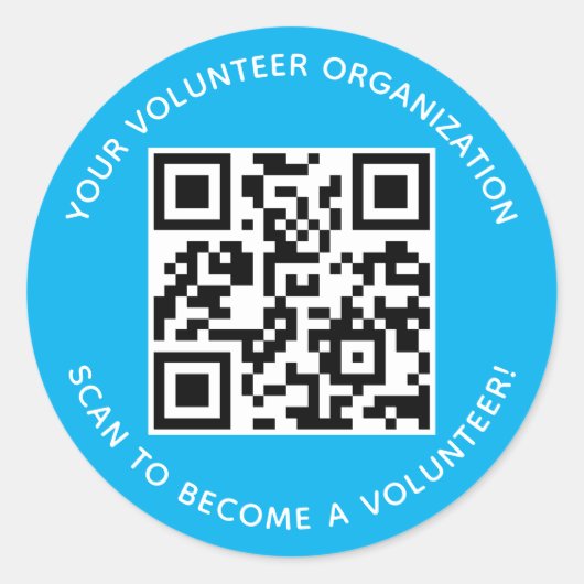 Vrijwillige QR Code Stickers Rond Custom Printed (Voorkant)