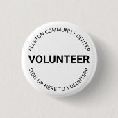 Vrijwillige zwarte, witte aangepaste tekstprofessi ronde button 3,2 cm (Voorkant)