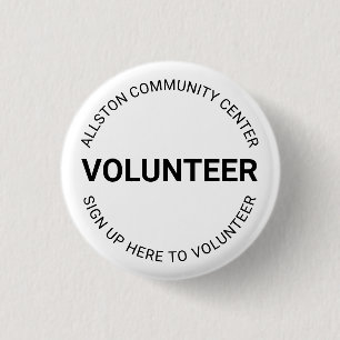Vrijwillige zwarte, witte aangepaste tekstprofessi ronde button 3,2 cm