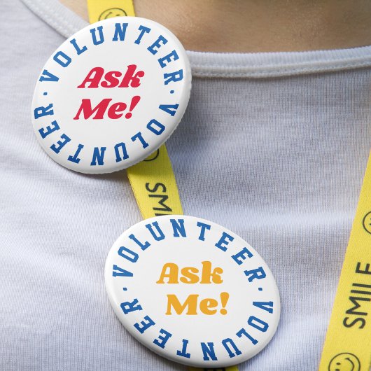 Vrijwilliger Ask Me Event Crew Ronde Button 5,7 Cm