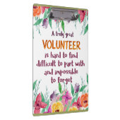 Vrijwilliger bedankt vrijwilliger klembord (Rechts)