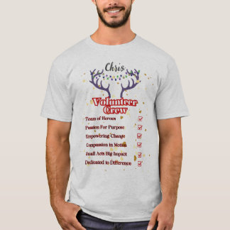Vrijwilliger Crew Kerst Gepersonaliseerd T-shirt