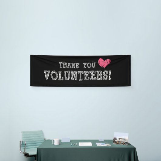Vrijwilliger dank u Faux Chalkboard Party Banner (Beurs)