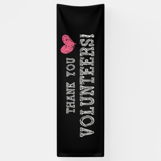 Vrijwilliger dank u Faux Chalkboard Party Banner (Verticaal)