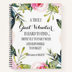 Vrijwilliger Hartelijk dank Aangepaste logo naam t Notitieboek