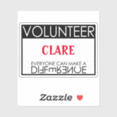 Vrijwilliger Maak een verschil Gepersonaliseerde T Sticker (Vel)