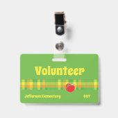 Vrijwilliger school groene badge (Voorzijde met clip)