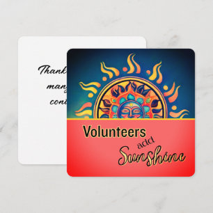 Vrijwilliger Sunshine Flat Card
