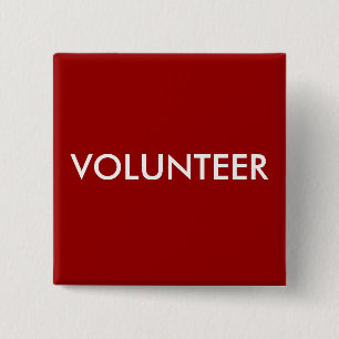 VRIJWILLIGER VIERKANTE BUTTON 5,1 CM