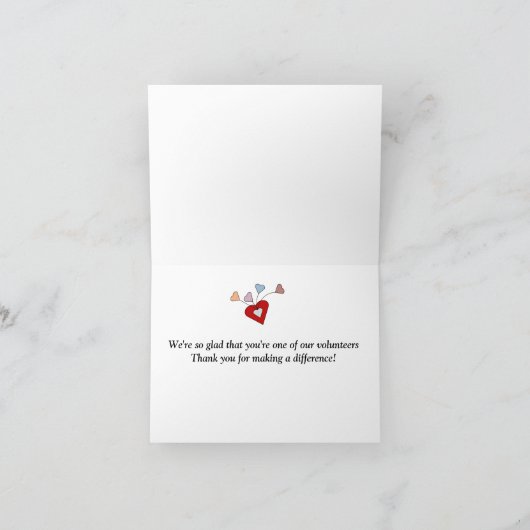 Vrijwilliger - We zijn zo blij dat je onze vrijwil Kaart (Binnen)