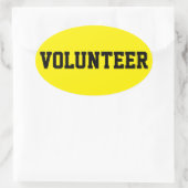 Vrijwilliger Zwart en Geel ID Event Badge Ovale Sticker (Tas)