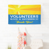 Vrijwilligers maken een verschil Dank u met Sun Spandoek (Insitu)