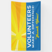 Vrijwilligers maken een verschil Dank u met Sun Spandoek (Verticaal)