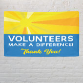 Vrijwilligers maken een verschil Dank u met Sun Spandoek