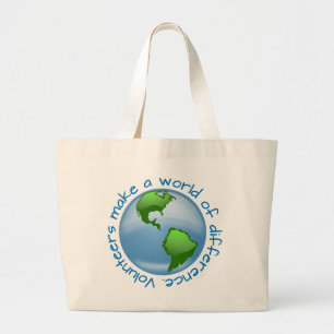 Vrijwilligers maken een wereld van verschil grote tote bag