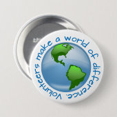 Vrijwilligers maken een wereld van verschil ronde button 7,6 cm (Voorkant /achterkant)