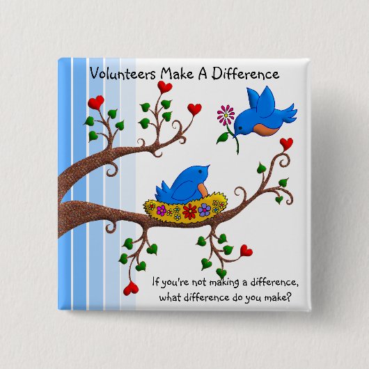 Vrijwilligers maken verschil vierkante button 5,1 cm (Voorkant)