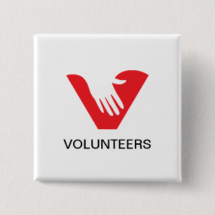 Vrijwilligers Vierkante Button 5,1 Cm