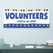 Vrijwilligersbanner voor event check-in registrati spandoek (Beurs)