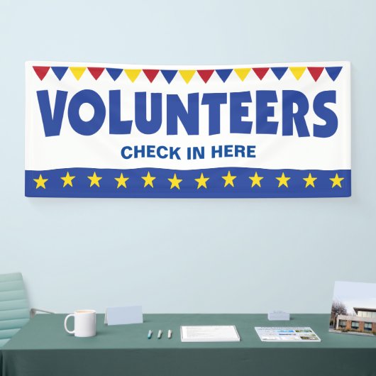 Vrijwilligersbanner voor event check-in registrati spandoek (Beurs)