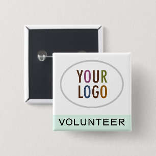 Vrijwilligersknop Badge Speld Custom Logo Vierkant Vierkante Button 5,1 Cm