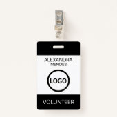 Vrijwilligersnaam Badge met Clip Aangepaste Logo (Voorkant met clip)