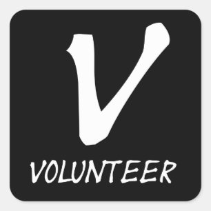 Vrijwilligersoverhemden, Buttonnen voor vrijwillig Vierkante Sticker