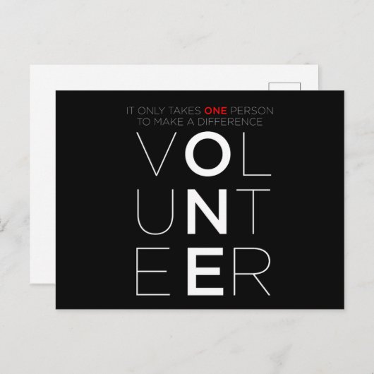 Vrijwilligersvrijwilliger maakt verschil briefkaart (Voorkant / Achterkant)