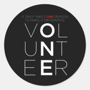 Vrijwilligersvrijwilliger maakt verschil ronde sticker