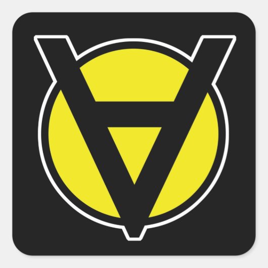 Vrijwilligerswerk Square Sticker - Anarchy Yellow (Voorkant)