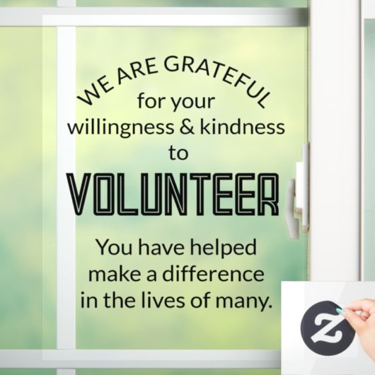 vrijwilligerswerkweek tekenen bedankt raamsticker (Huis)