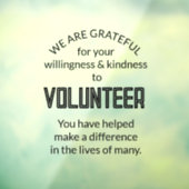 vrijwilligerswerkweek tekenen bedankt raamsticker (Vel 3)