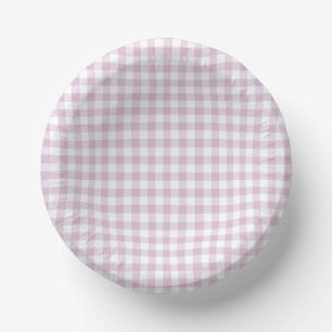 Vroeg Herfst Klassiek Gingham Warm Lila Papieren Kommen