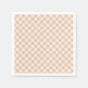 Vroeg Herfst Retro Gingham Warm Abrikoos Servet