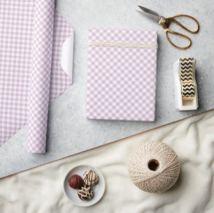 Vroeg Herfst Retro Gingham Warm Lila Cadeaupapier