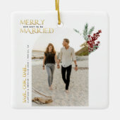 Vroeg of laat trouwen met Kerstmis, behalve datum Keramisch Ornament (Voorkant)