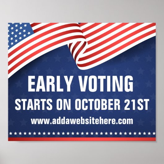 Vroeg Stemmen 2026 Tussenverkiezing Amerikaanse Vl Poster (Voorkant)